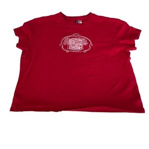 H&M Divided Paris France Arc de Triomphe Graphic T-Shirt Red XL Cotton